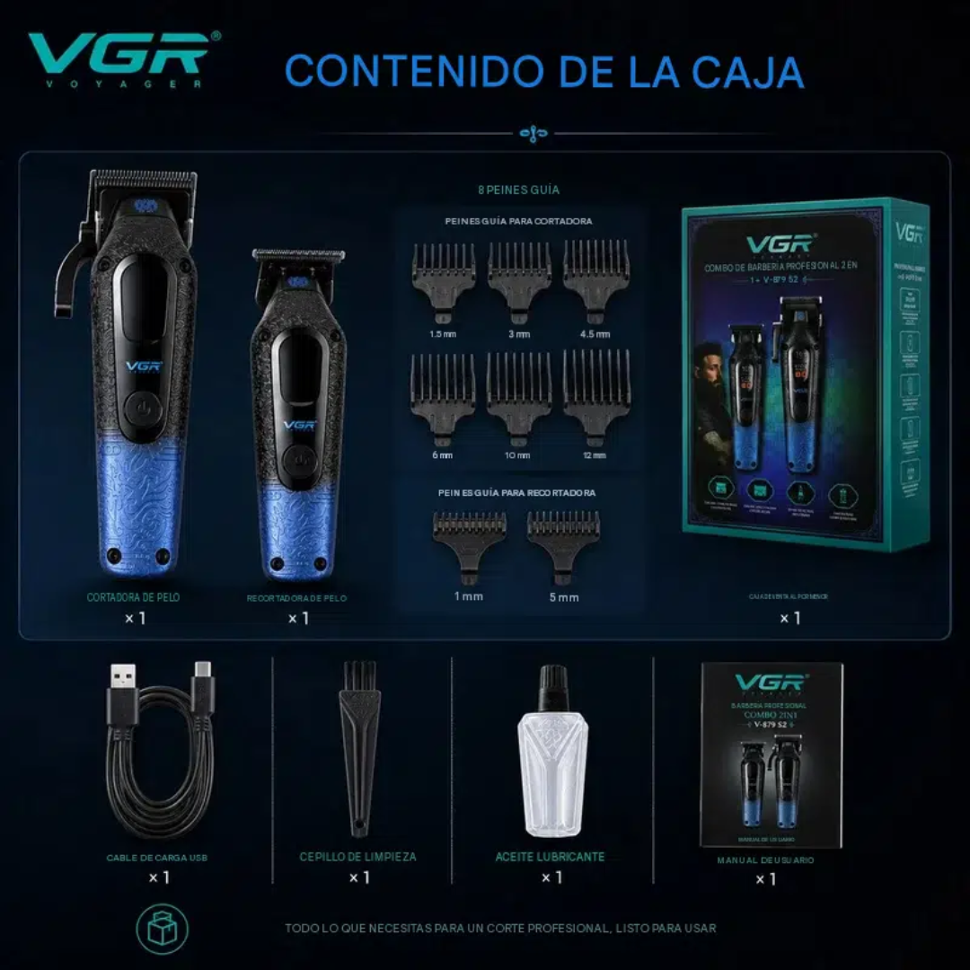 Combo VGR - V-879S S2 Peluquera + Patillera
